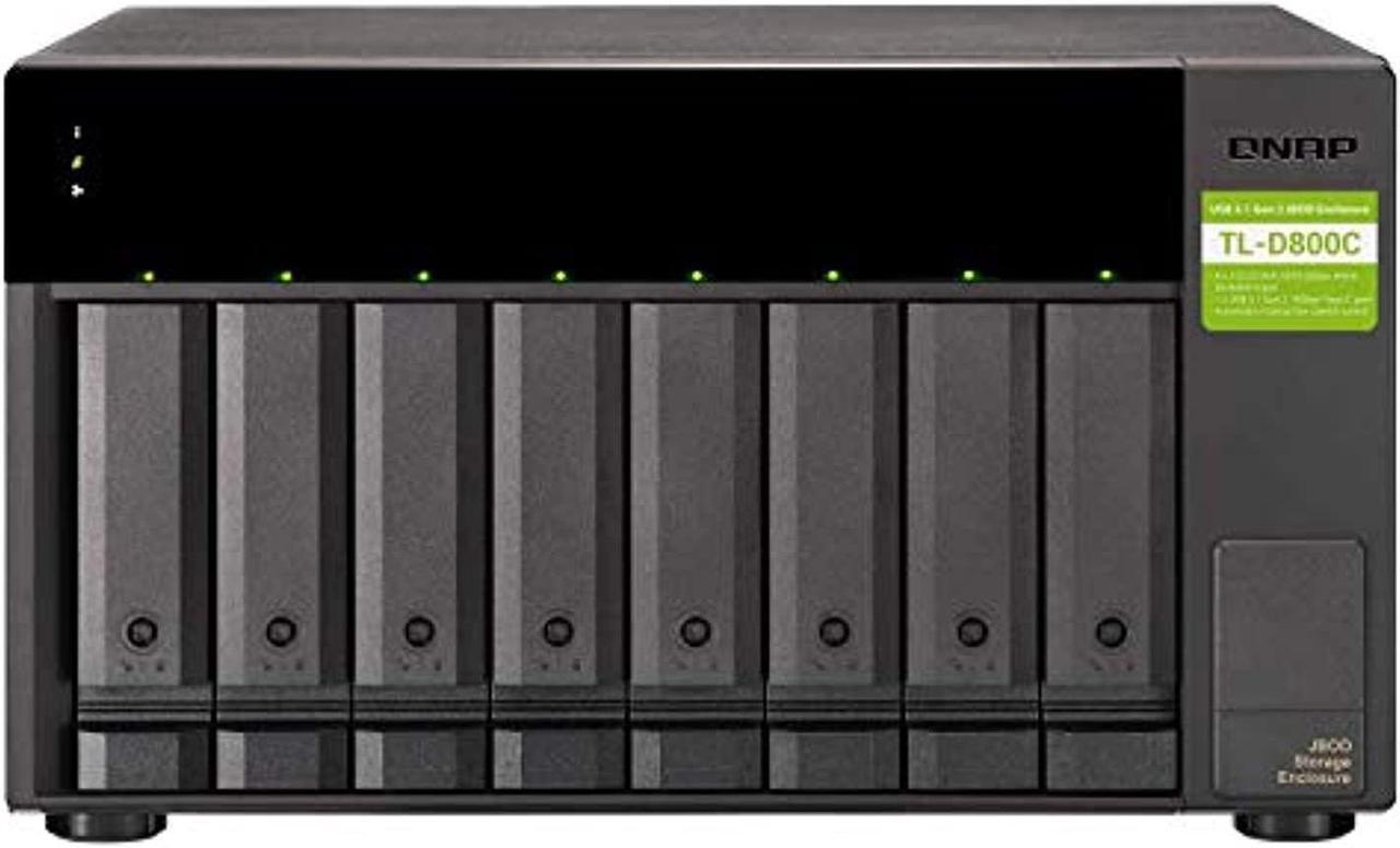 Alt view image 2 of 5 - QNAP TL-D800C 8 Bay Desktop JBOD Storage Enclosure with USB 3.2 Gen 2 Type-C Connectivity (TL-D800C)
