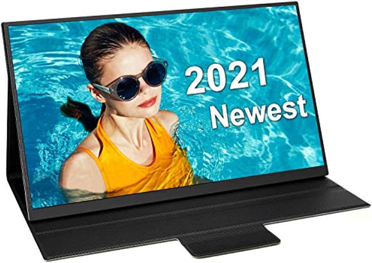Alt view image 2 of 6 - hongo 100% srgb portable monitor 15.6 inch metal frame 2nd monitor fhd 1080p hdr ips computer screen with usb c hdmi dual speak