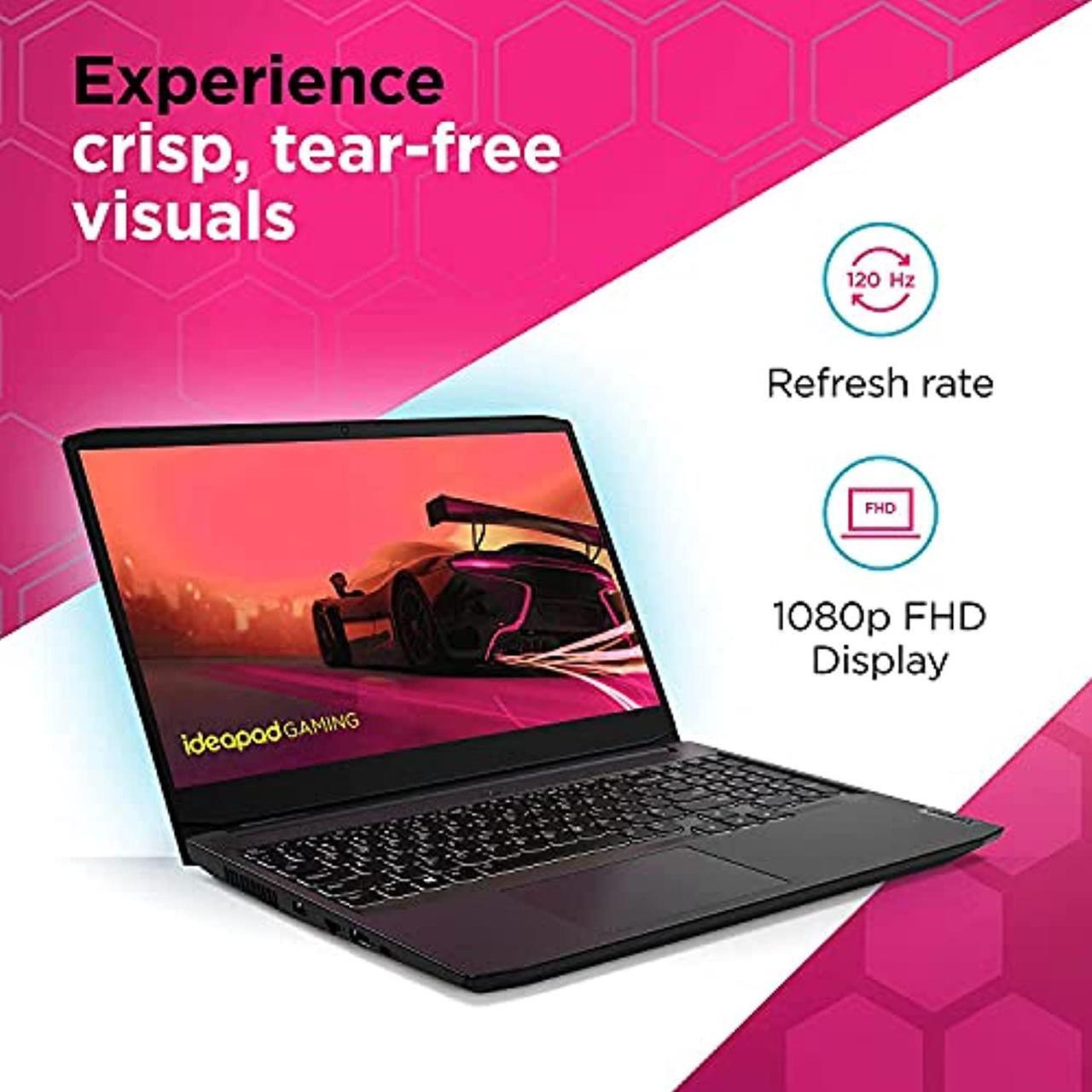 Alt view image 3 of 5 - Lenovo IdeaPad Gaming 3 15.6" 120Hz Gaming Laptop AMD Ryzen 5-5600H 8GB RAM 512GB SSD RTX 3050 Ti 4GB GDDR6 Shadow Black (82K200XXUS)