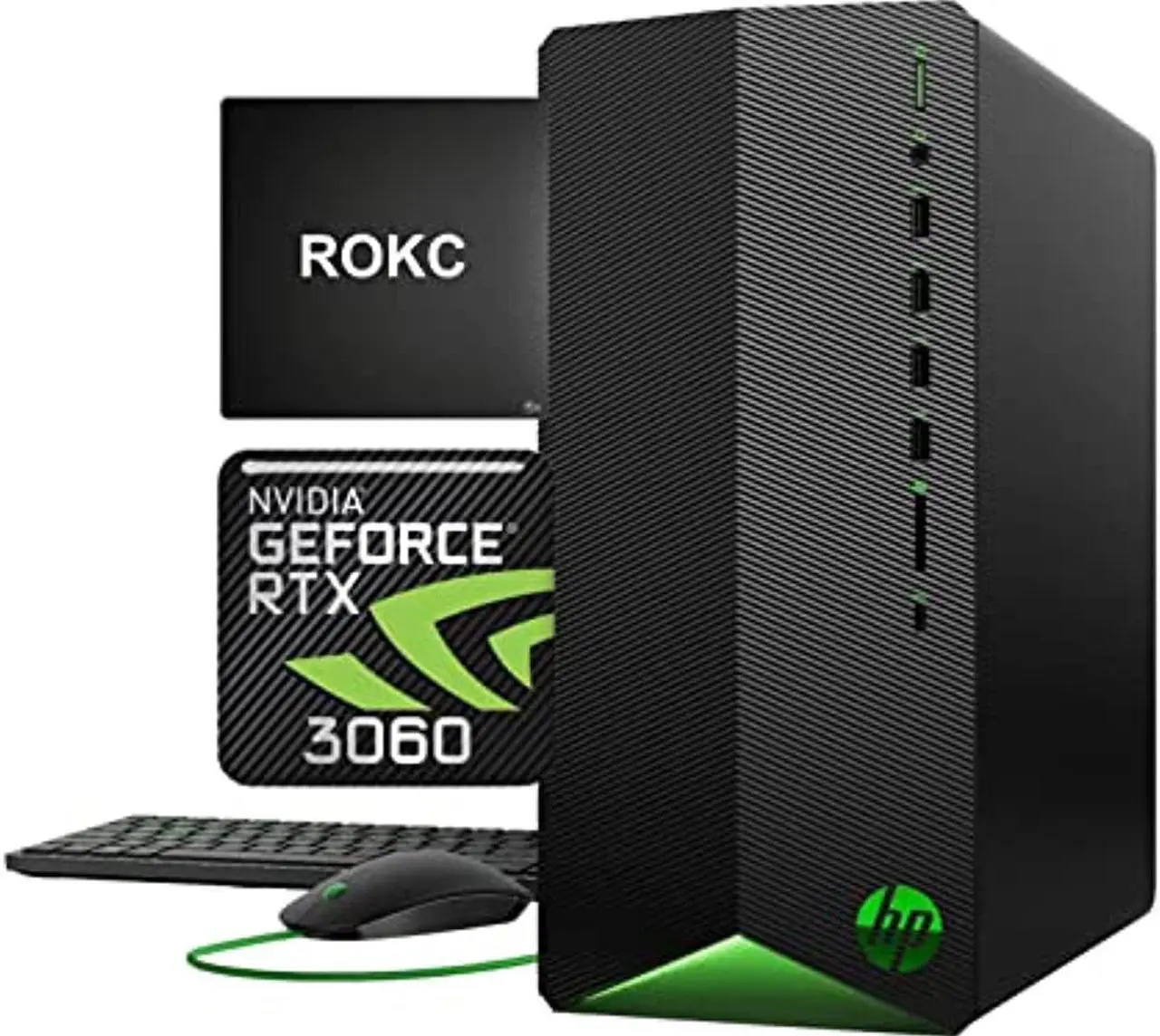Main image of [Geforce RTX 3060] 2022 HP Pavilion Gaming Desktop PC, 32GB RAM, 1TB SSD+2TB HDD, Intel i5-10400F, Wired Mouse  and  Keyboard, Bluetooth, Wi-Fi, USB Type-C, Display Port, HDMI, Windows 11, Mousepad