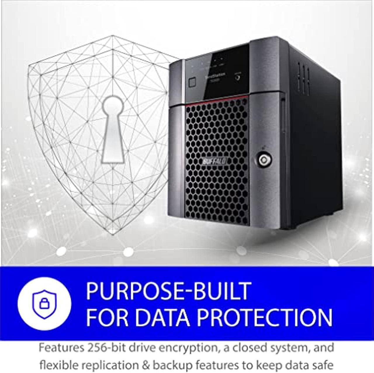 Alt view image 3 of 5 - BUFFALO TeraStation 3420DN 4-Bay Desktop NAS 8TB (2x4TB) with HDD NAS Hard Drives Included 2.5GBE / Computer Network Attached Storage / Private Cloud / NAS Storage/ Network Storage / Fi (TS3420DN0802)