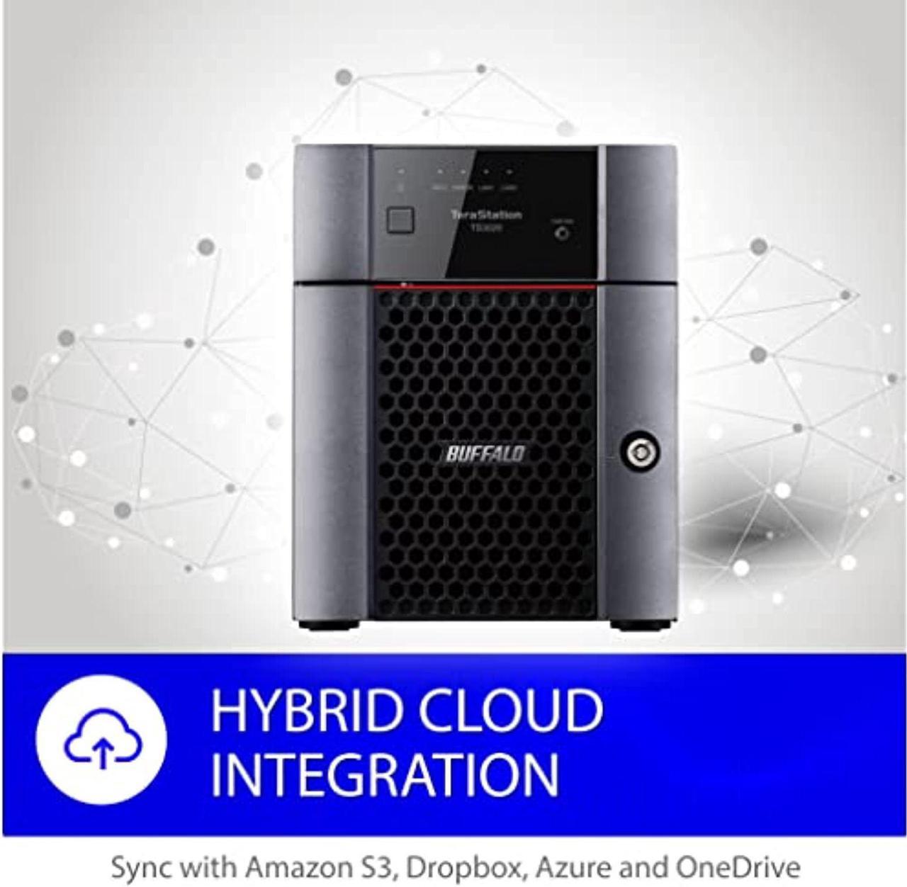 Alt view image 5 of 5 - BUFFALO TeraStation 3420DN 4-Bay Desktop NAS 8TB (2x4TB) with HDD NAS Hard Drives Included 2.5GBE / Computer Network Attached Storage / Private Cloud / NAS Storage/ Network Storage / Fi (TS3420DN0802)