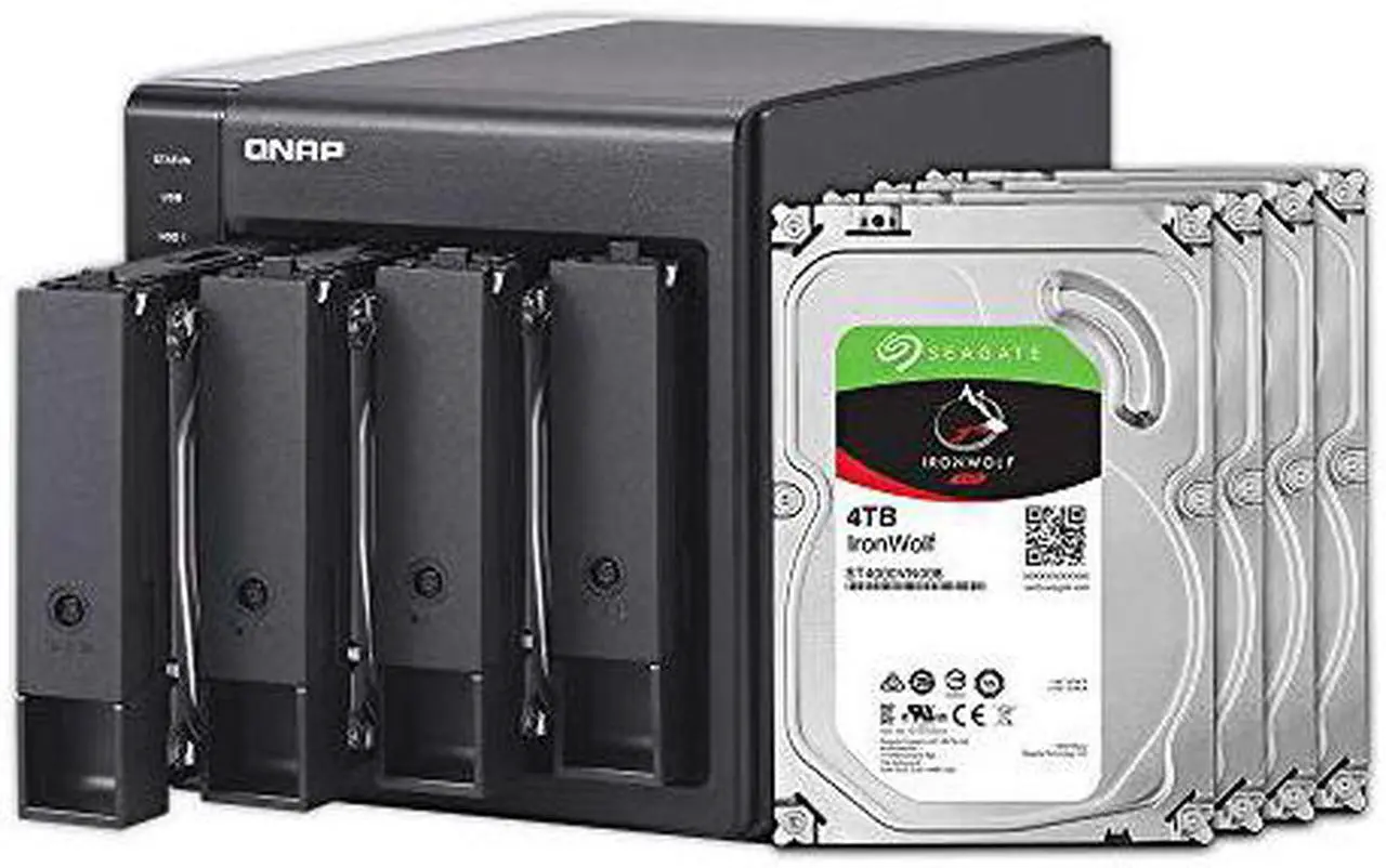 Main image of QNAP 4 Bay DAS (USB Type-C) with 12TB Storage Capacity, Preconfigured RAID 5 Seagate IronWolf HDD Bundle (TR-004-44R-US)
