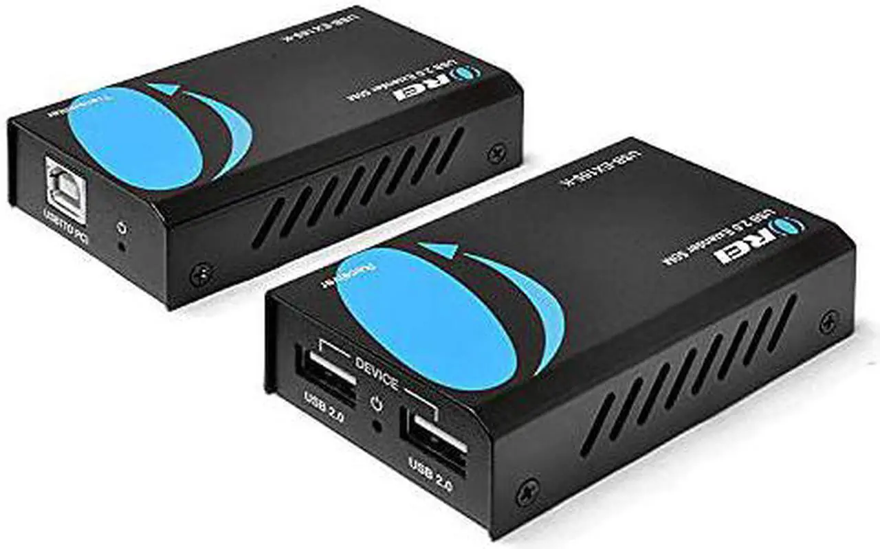 Main image of Orei USB Over Cat5e/6 Extender Upto 165 Feet - Extends USB 2.0 Signal Over LAN Ethernet with 2 Ports - Power Over Cable for Long Distance Extension Supports All Operating System (USB-EX1 (USB-EX165-K)