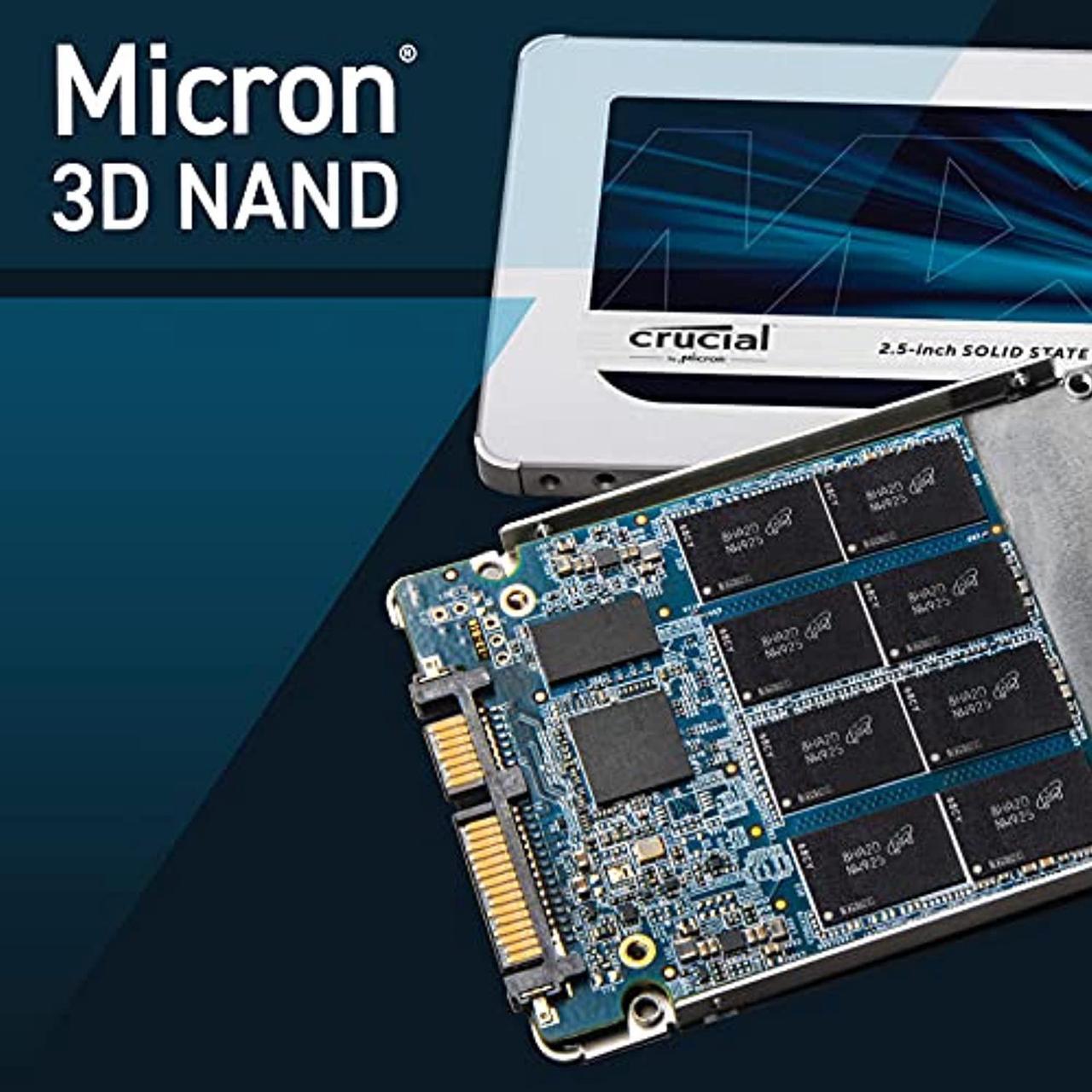 Alt view image 2 of 5 - Crucial MX500 500GB 3D NAND SATA 2.5 Inch Internal SSD, up to 560MB/s - CT500MX500SSD1 (CT500MX500SSD1)