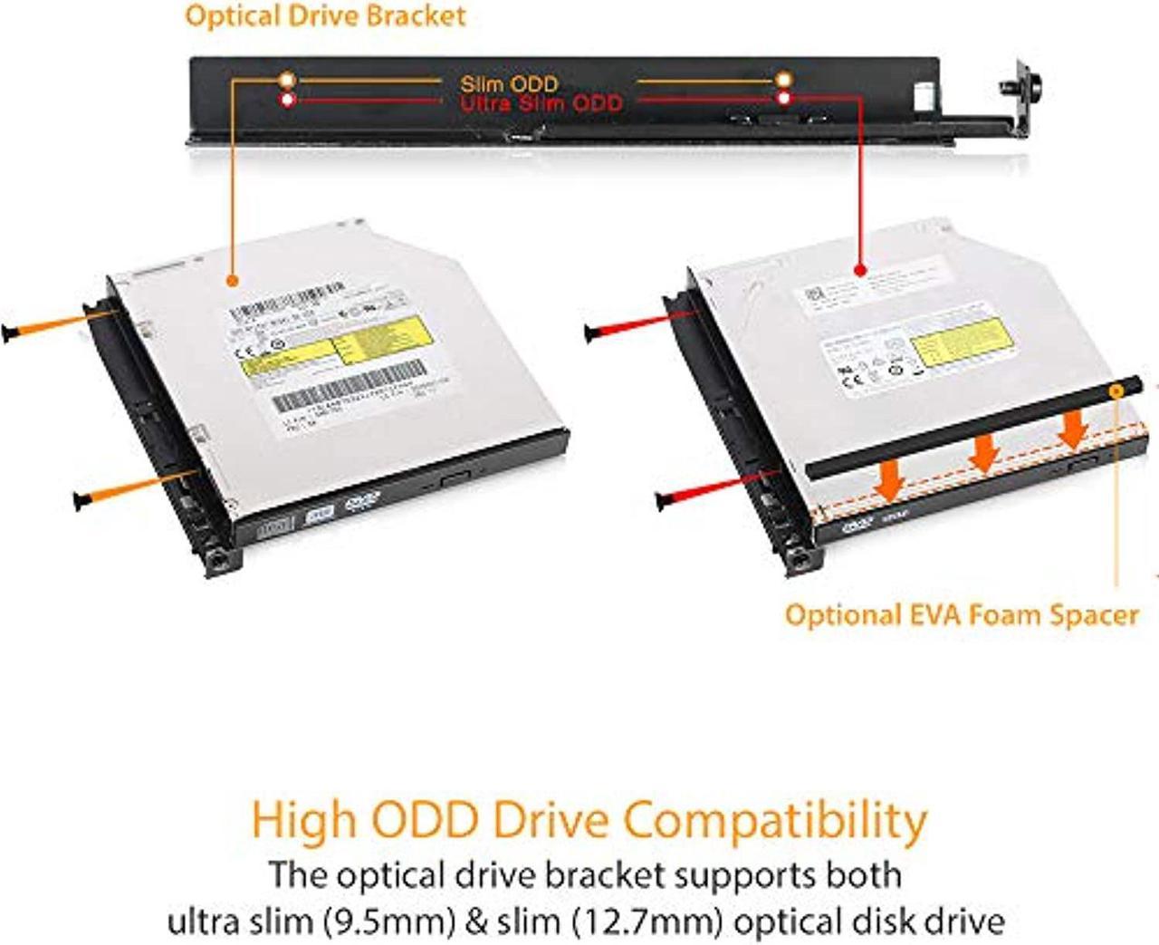 ICY DOCK 4 x 2.5 SAS  and  SATA SSD/HDD  and  (Ultra) Slim Optical Disk Drive CD DVD ROM Backplane Cage | ToughArmor MB604SPO-B (MB604SPO-B)