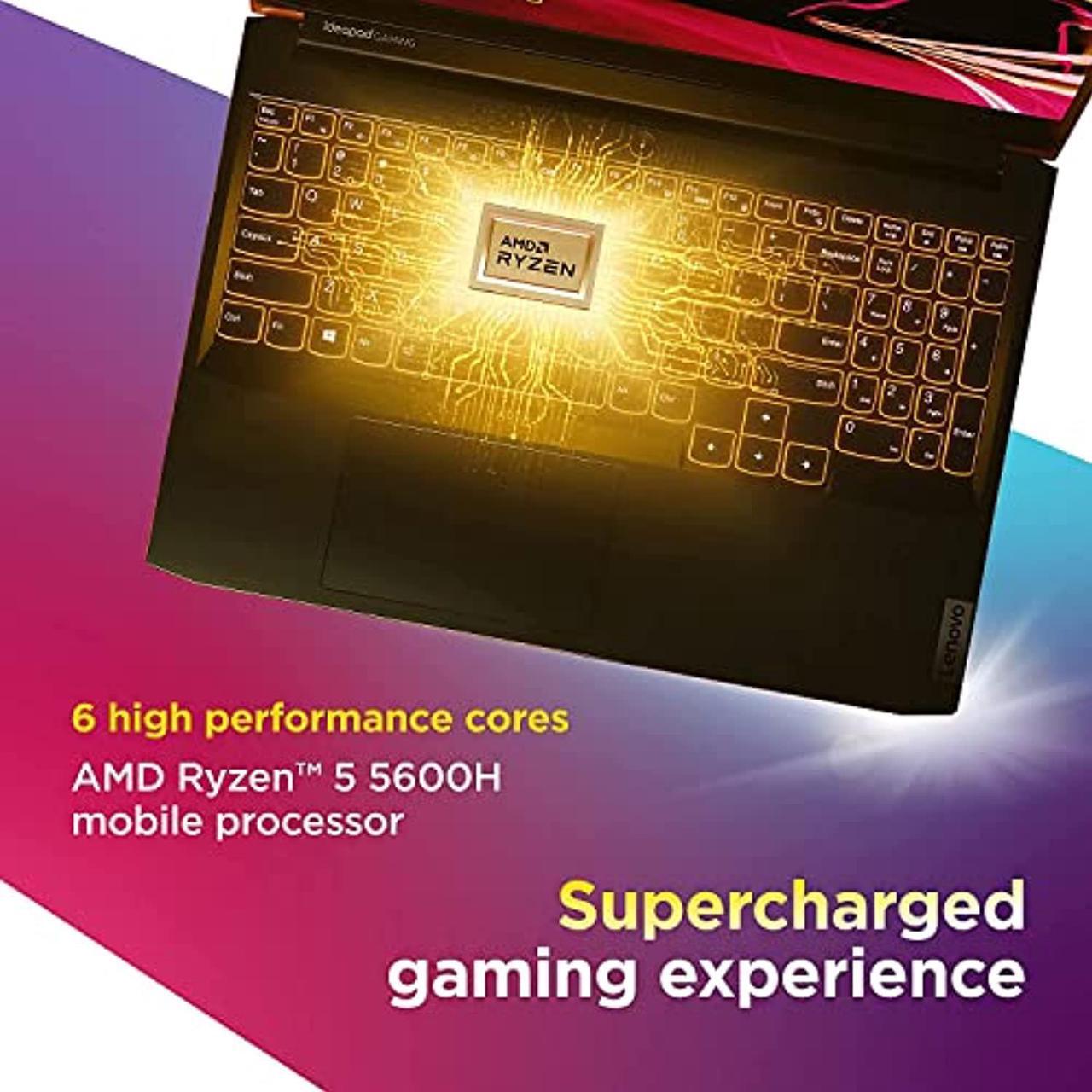 Alt view image 2 of 5 - Lenovo IdeaPad Gaming 3 15.6" 120Hz Gaming Laptop AMD Ryzen 5-5600H 8GB RAM 512GB SSD RTX 3050 Ti 4GB GDDR6 Shadow Black (82K200XXUS)