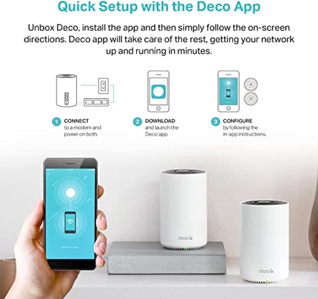 Alt view image 5 of 5 - TP-Link Deco AXE5400 Tri-Band WiFi 6E Mesh System(Deco XE75) - Covers up to 5500 Sq.Ft, Replaces WiFi Router and Extender, AI-Driven Mesh, New 6GHz Band, 2-Pack (DecoXE75(2-pack))
