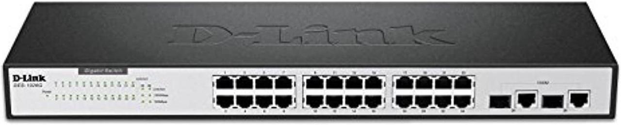Main image of D-Link Ethernet Switch, 24 26 Port Unmanaged 10/100 Desktop Fanless Rack Mount Network Internet with 2 Gigabit Combo Ports (DES-1026G) (DES-1026G)