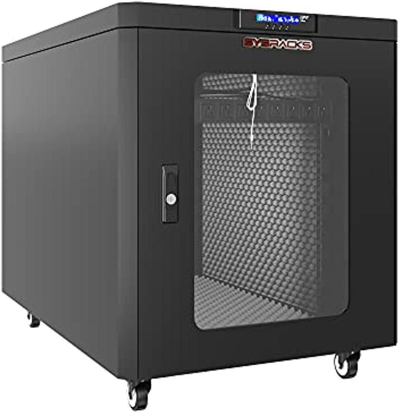 Alt view image 4 of 5 - Soundproof Server Rack Quiet - Acoustic Sound Proof Server Cabinet - Up to 36% Noise Reduction - Locking Server Enclosure - Silent Networking Cabinet - Noise Sound Dampening Box (12U)