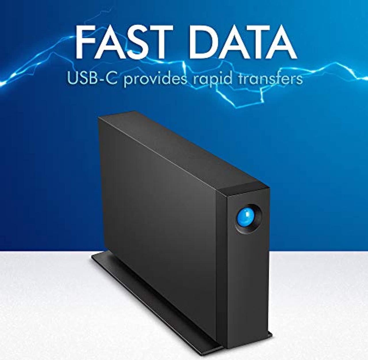 Alt view image 4 of 5 - LaCie d2 Professional 8TB External Hard Drive Desktop HDD - USB-C USB 3.0 7200 RPM Enterprise Class Drives, 5 Year Warranty and Recovery Service (STHA8000800) (STHA8000800)