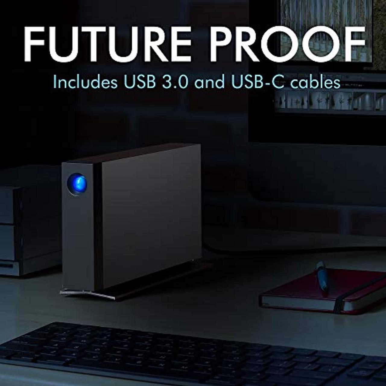 Alt view image 5 of 5 - LaCie d2 Professional 8TB External Hard Drive Desktop HDD - USB-C USB 3.0 7200 RPM Enterprise Class Drives, 5 Year Warranty and Recovery Service (STHA8000800) (STHA8000800)