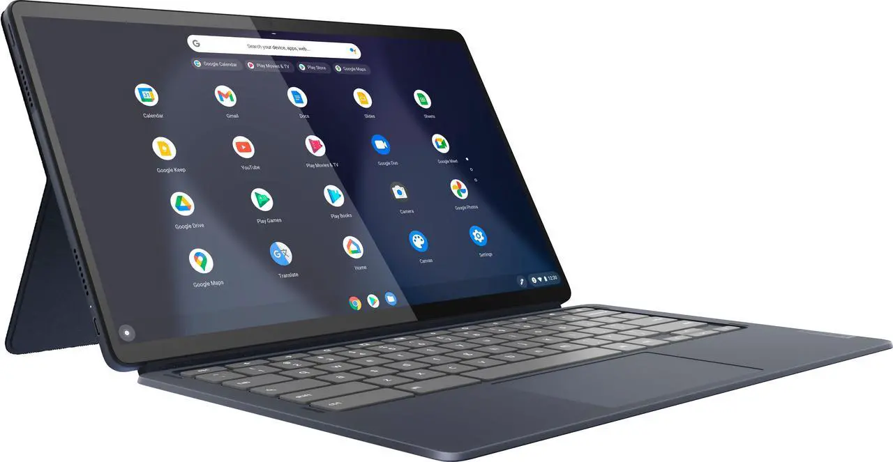 Alt view image 3 of 3 - Lenovo - IdeaPad Duet 5 Chromebook - 13.3" OLED 1920x1080 Touch 2in1 Tablet - Snapdragon 7cG2 - 8GB - 128GB eMMC - with Keyboard - Abyss Blue (82QS001HUS)