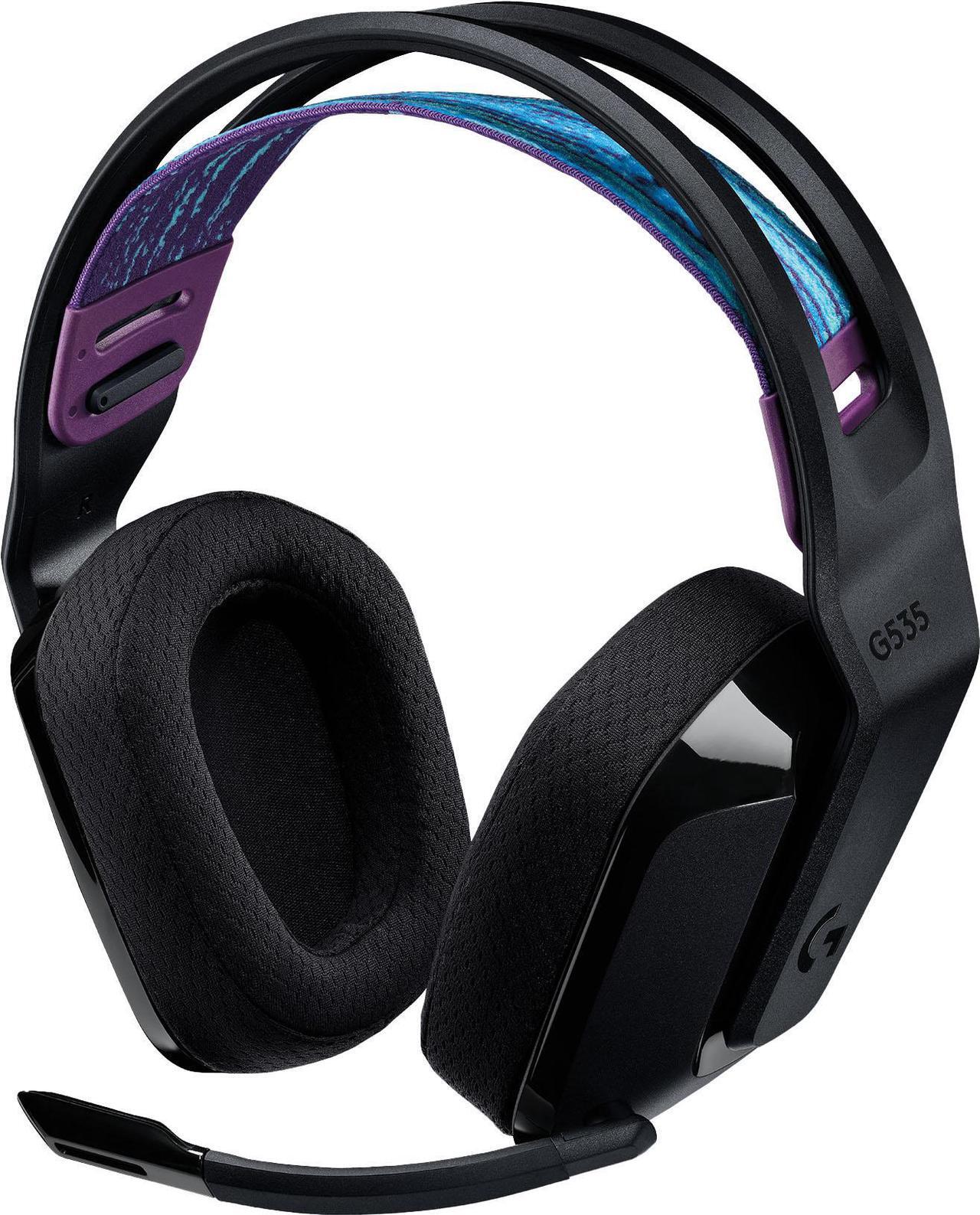 Main image of Logitech - G535 LIGHTSPEED Wireless Dolby Atmos Over-the-Ear Gaming Headset for PC, PS4, PS5 with Flip to Mute Microphone - Black (981-000971)