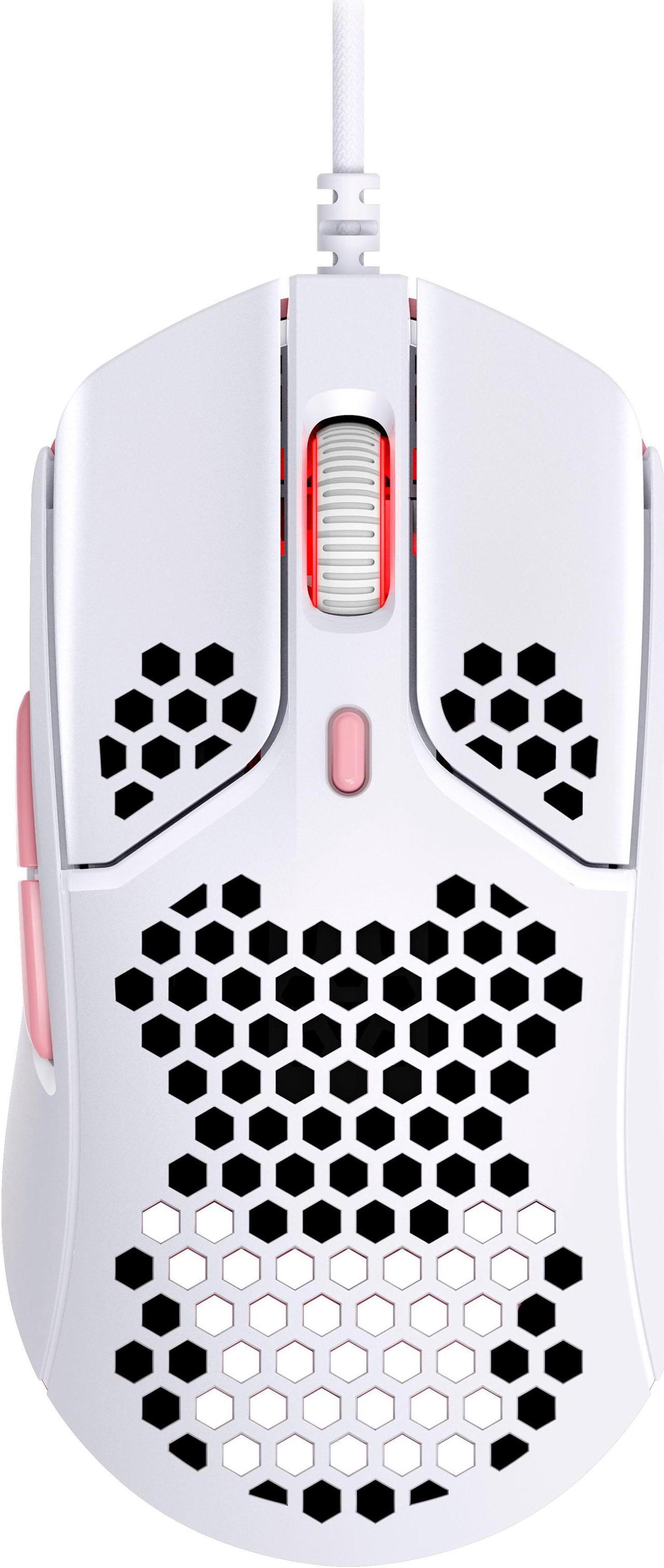 HyperX - Pulsefire Haste Wired Optical Gaming Mouse with RGB Lighting - White and pink