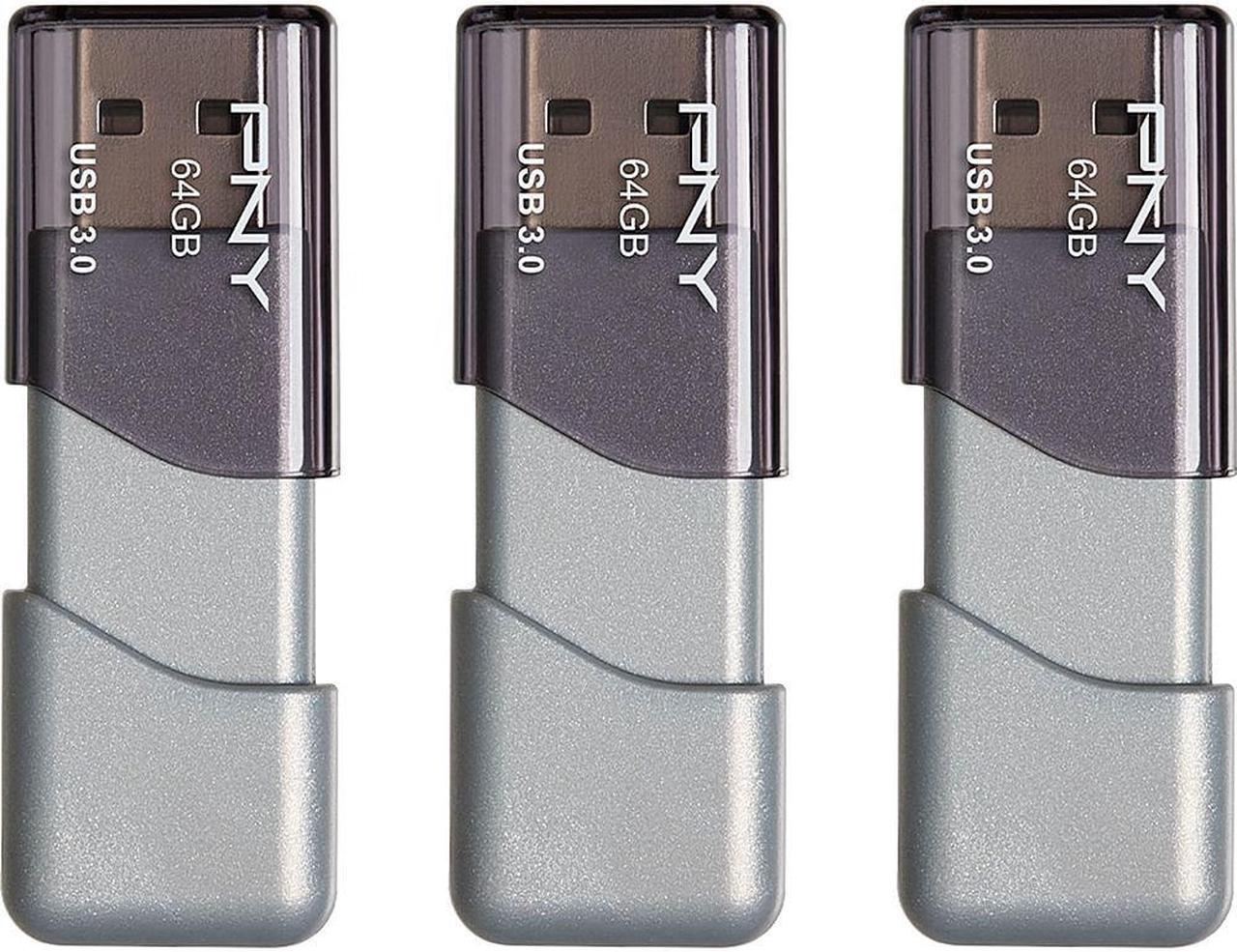 Alt view image 2 of 3 - pny 64gb turbo attach 3 usb 3.0 flash drive 3-pack