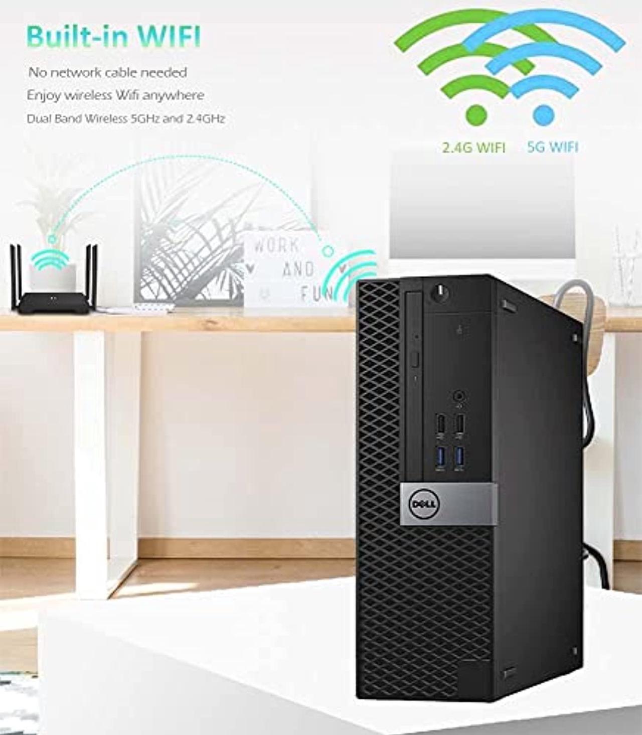 Alt view image 2 of 5 - DELL OptiPlex 3040 SFF Desktop Computer Intel Quad Core i5-6500 3.2GHz up to 3.6GHz 16GB New 1TB SSD Built-in WiFi  and  Bluetooth HDMI Dual Monitor Support Wireless Keyboard  and  Mouse Win10 Pro (Re