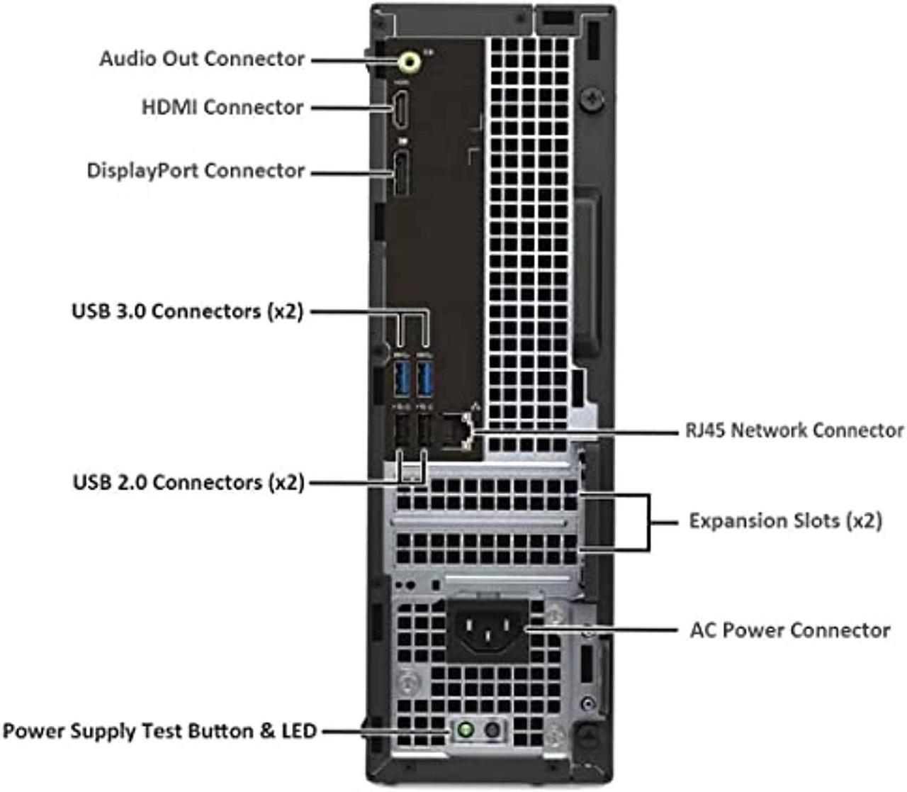Alt view image 4 of 5 - DELL OptiPlex 3040 SFF Desktop Computer Intel Quad Core i5-6500 3.2GHz up to 3.6GHz 16GB New 1TB SSD Built-in WiFi  and  Bluetooth HDMI Dual Monitor Support Wireless Keyboard  and  Mouse Win10 Pro (Re