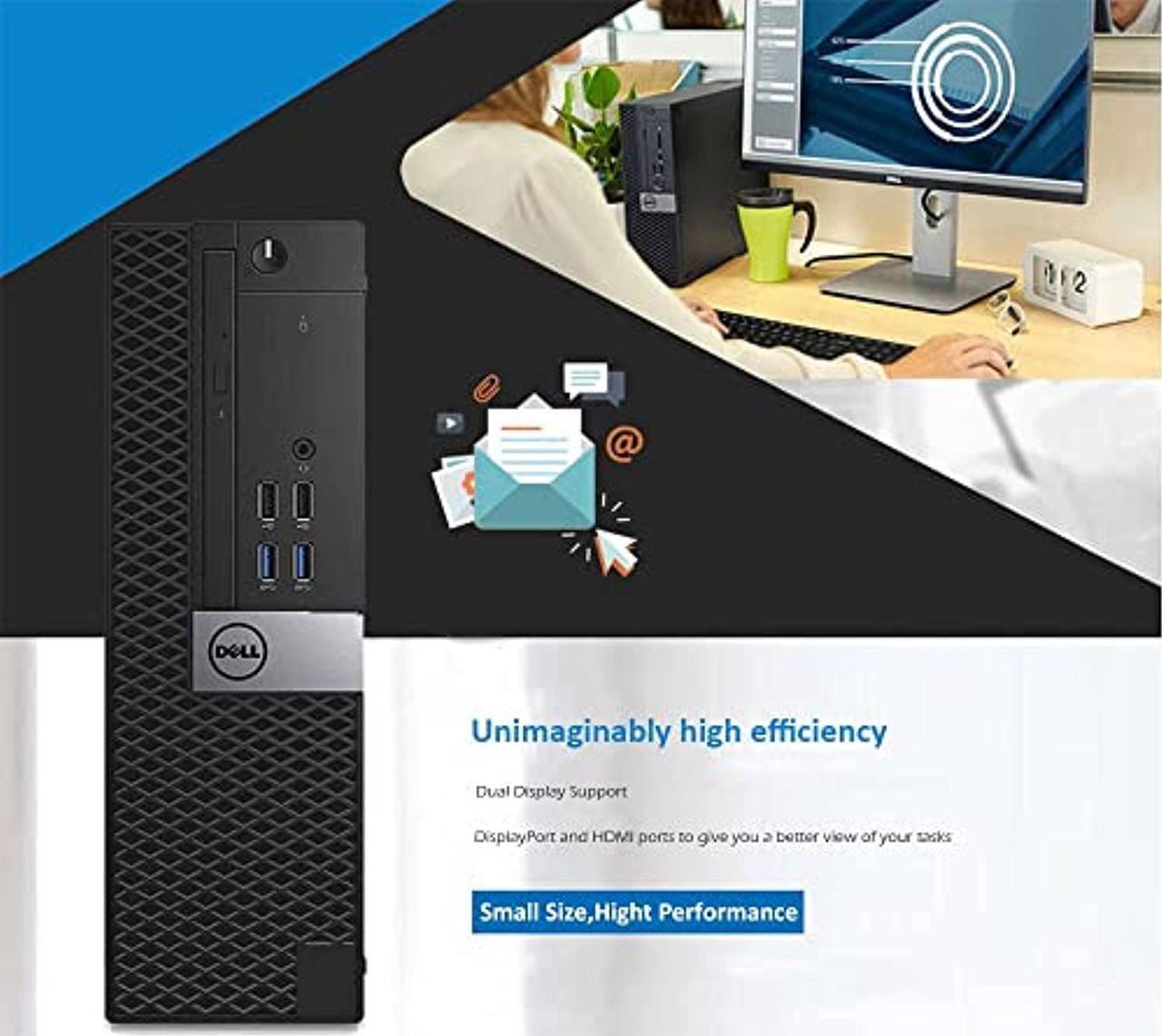 Alt view image 5 of 5 - DELL OptiPlex 3040 SFF Desktop Computer Intel Quad Core i5-6500 3.2GHz up to 3.6GHz 16GB New 1TB SSD Built-in WiFi  and  Bluetooth HDMI Dual Monitor Support Wireless Keyboard  and  Mouse Win10 Pro (Re