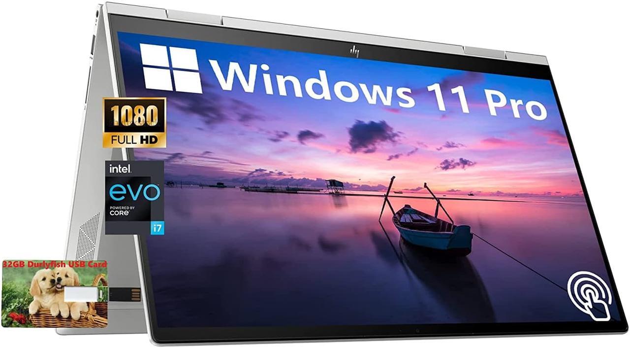 Main image of HP Envy x360 2-in-1 Convertible Business Laptop, 15.6 FHD Touchscreen, 12th Gen Intel Core i7-1255U, Windows 11 Pro, 32GB RAM, 1TB SSD, Long Battery Life, Backlit Keyboard, 32GB Durlyfish USB Card