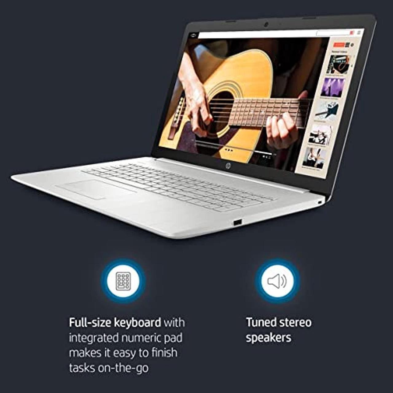 Alt view image 3 of 5 - HP 2022 17.3-inch Full HD (1920 x 1080) Laptop, 11th Generation Intel Core i3-1115G4 Processor, 8GB DDR4 RAM, 256GB SSD, Bluetooth, Wi-Fi, HDMI, Windows 11, Silver, W/MD Accessories