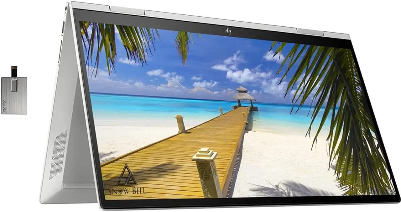 Main image of 2022 HP Envy X360 2-in-1 15.6" FHD Touchscreen Laptop, Intel Evo Platform Core i7 1255U, 32GB RAM, 2TB PCIe SSD, Backlit Keyboard, Intel Iris Xe Graphics, Windows 11 Pro, Silver, 32GB USB Card