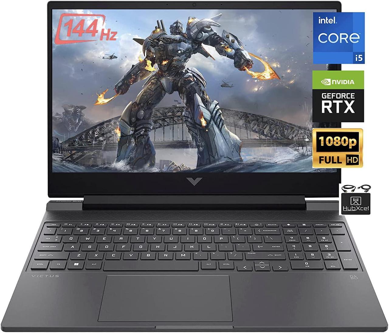 HP 2022 Victus 15.6" FHD IPS 144Hz Gaming Laptop, NVIDIA GeForce GTX 1650, Hexa-Core Intel i5-12450H (Upto 4.4GHz, Beat i7-11370H), 8GB RAM, 512GB PCIe SSD, Backlit KB,WiFi 6, Win 11+HubxcelAccessory