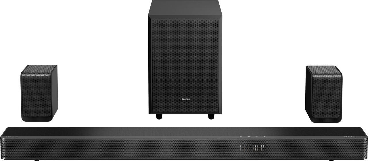 Main image of Hisense - 5.1.2 Dolby ATMOS  Soundbar with Wireless Rear Satellite Speakers  and  Wireless Subwoofer - Black (AX5125H)