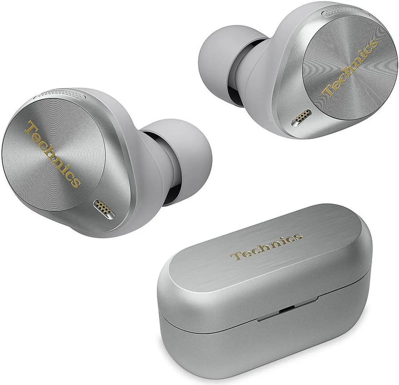 Main image of Technics - Premium HiFi True Wireless Earbuds with Noise Cancelling, 3 Device Multipoint Connectivity, Wireless Charging - Silver (EAH-AZ80-S)