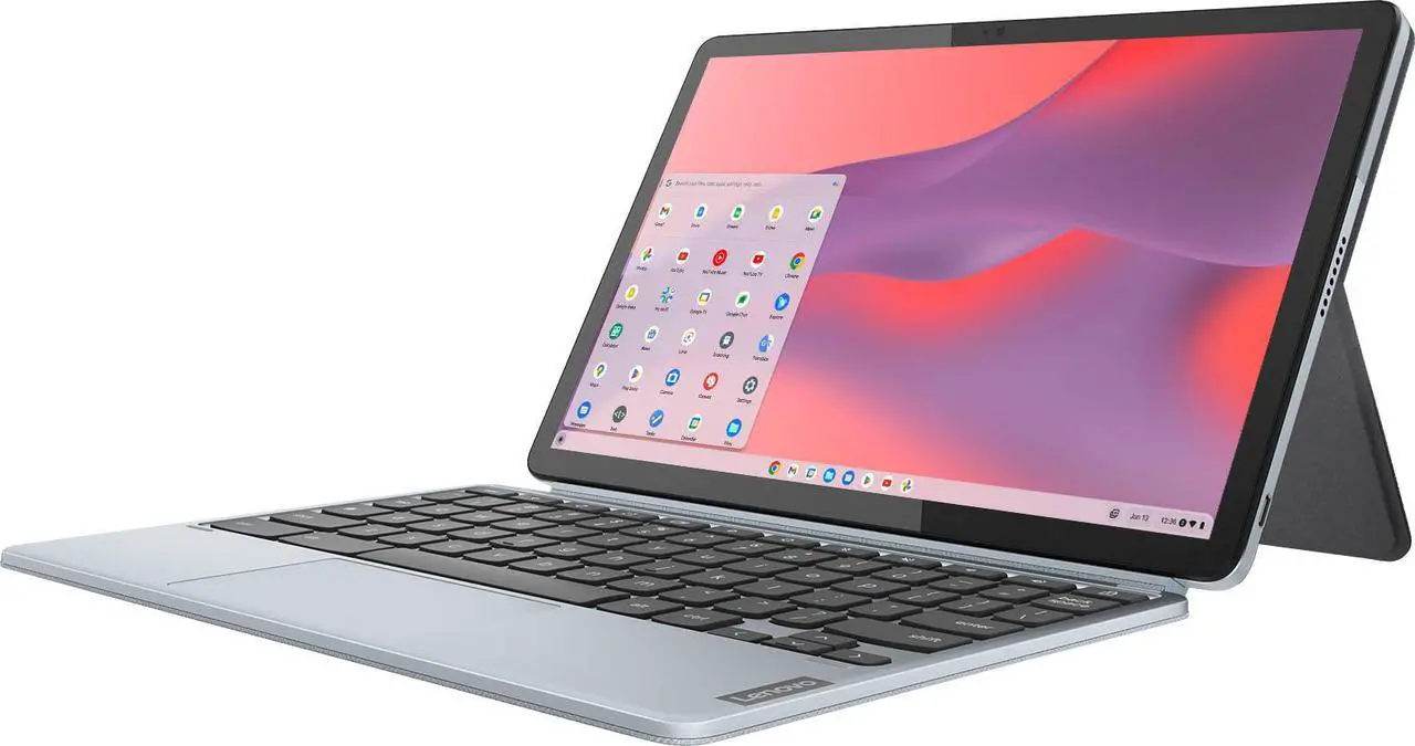 Main image of Lenovo - IdeaPad Duet 3 Chromebook - 11.0" (2000x1200) Touch 2-in-1 Tablet - Snapdragon 7cG2 - 4G RAM - 128G eMMC - with Keyboard - Misty Blue (82T6000EUS)