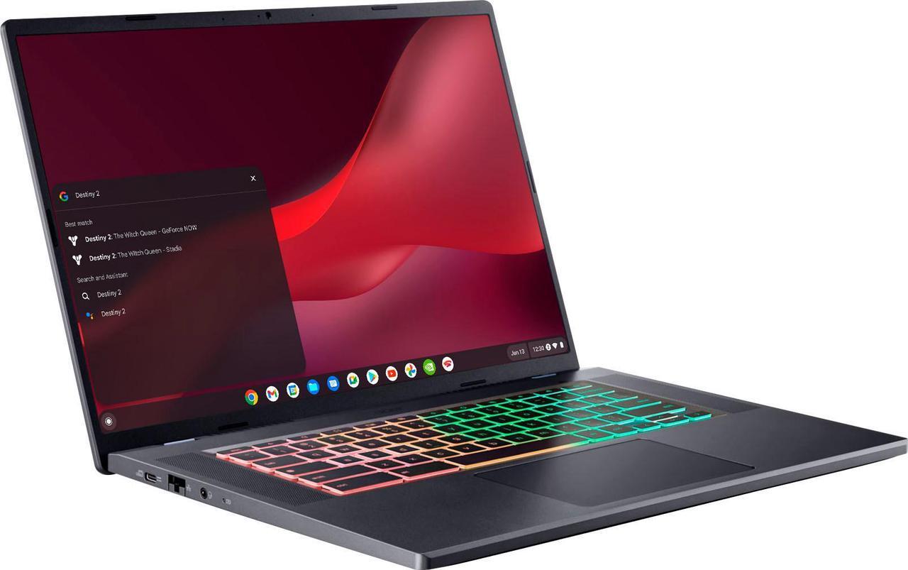 Alt view image 3 of 3 - Acer - Chromebook 516 GE Cloud Gaming Laptop - 16" 2560x1600 120Hz - Intel Core i5-1240P - 8GB RAM - 256GB SSD - RGB KB - Titanium Gray (CBG516-1H-53TY)
