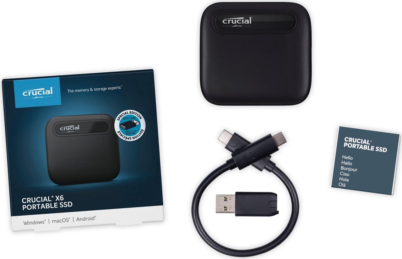 Alt view image 8 of 8 - Crucial  X6 SE 4TB External USB-C/USB-A Portable SSD CT4000X6SSD9SE