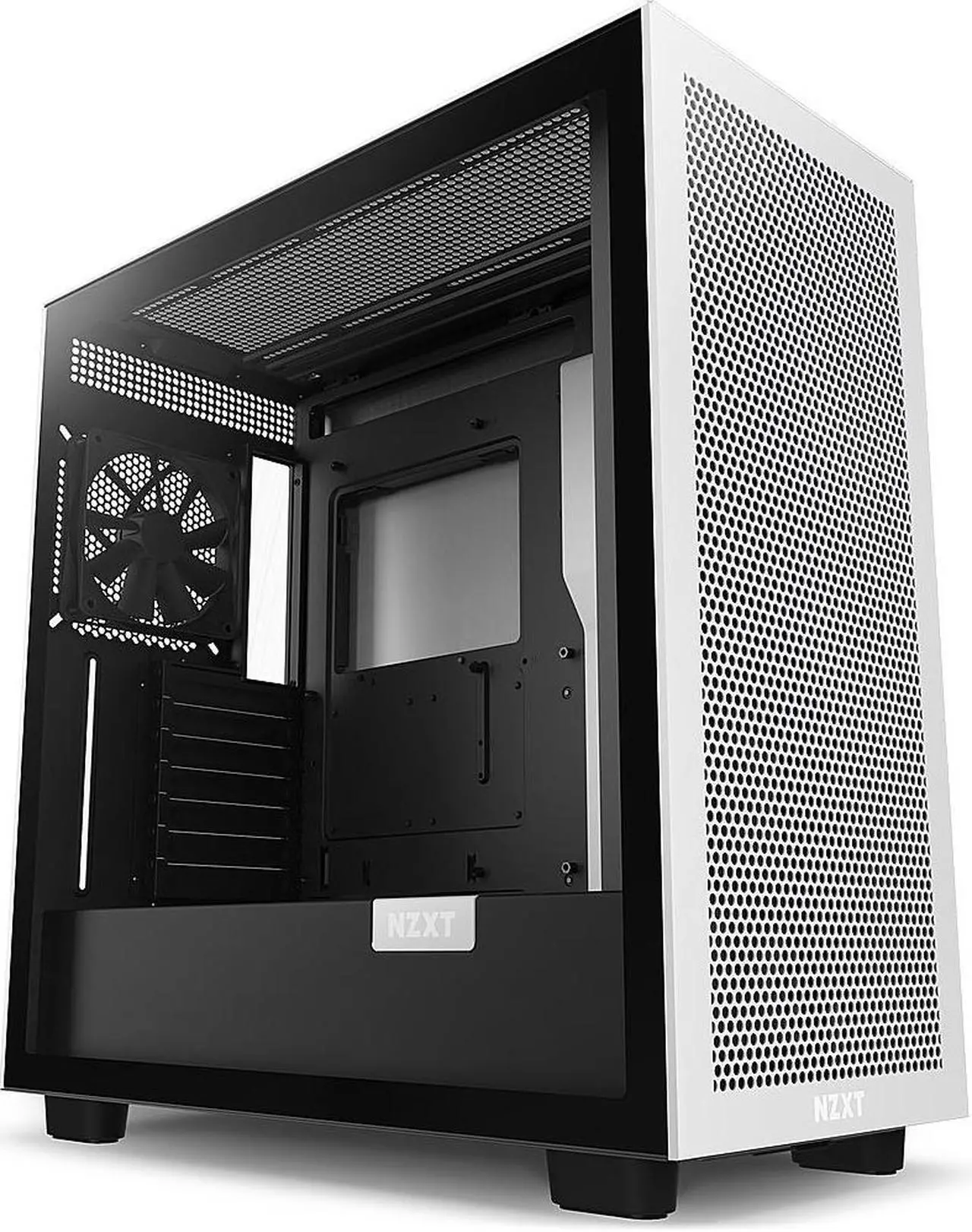 Alt view image 12 of 12 - NZXT H7 Flow White & Black - Mid-Tower Airflow PC Gaming Case - Tempered Glass - Enhanced Cable Management