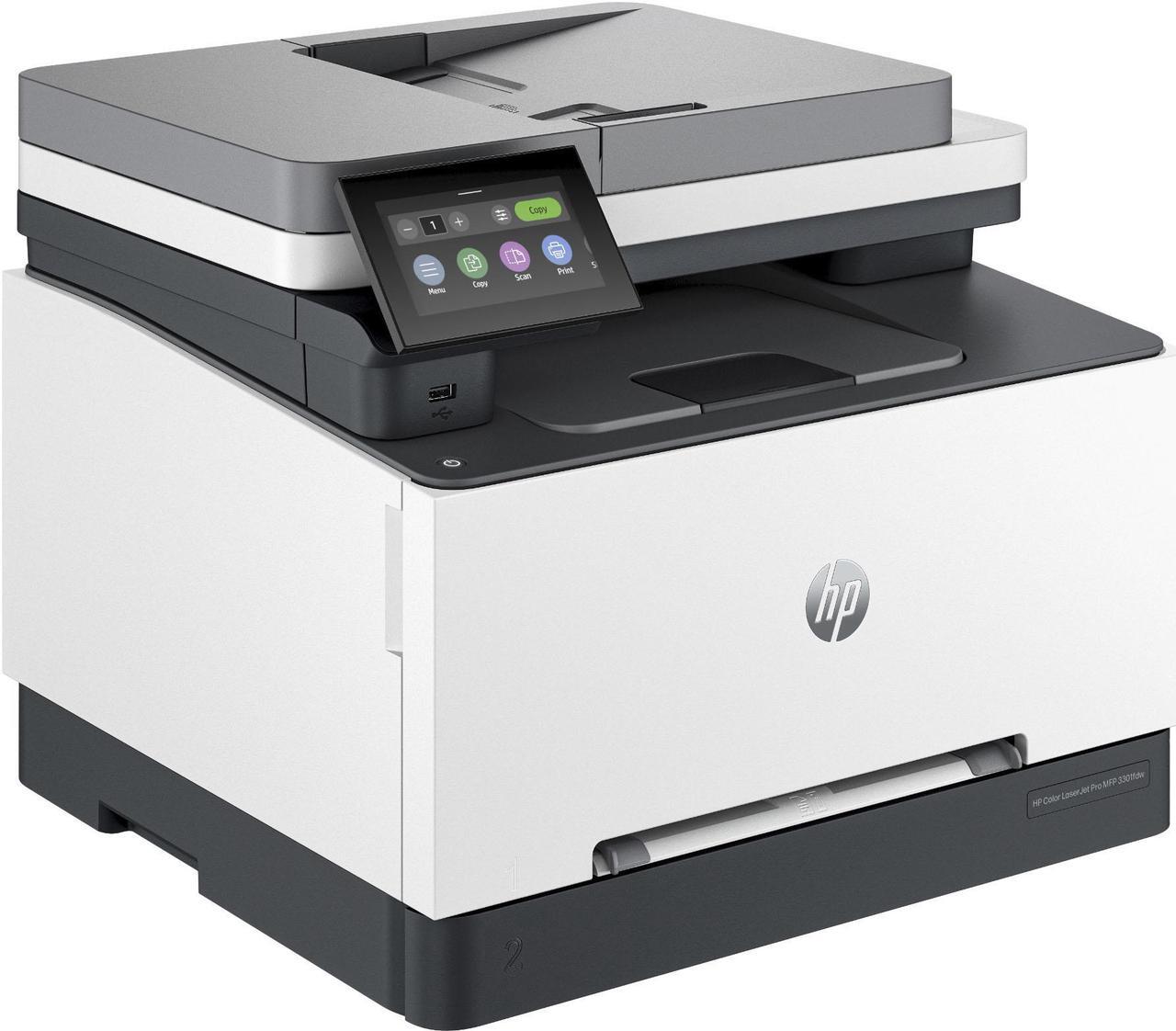 Alt view image 2 of 3 - HP - LaserJet Pro MFP 3301fdw Wireless Color All-in-One Laser Printer - White  and  Slate (499Q5F#BGJ)