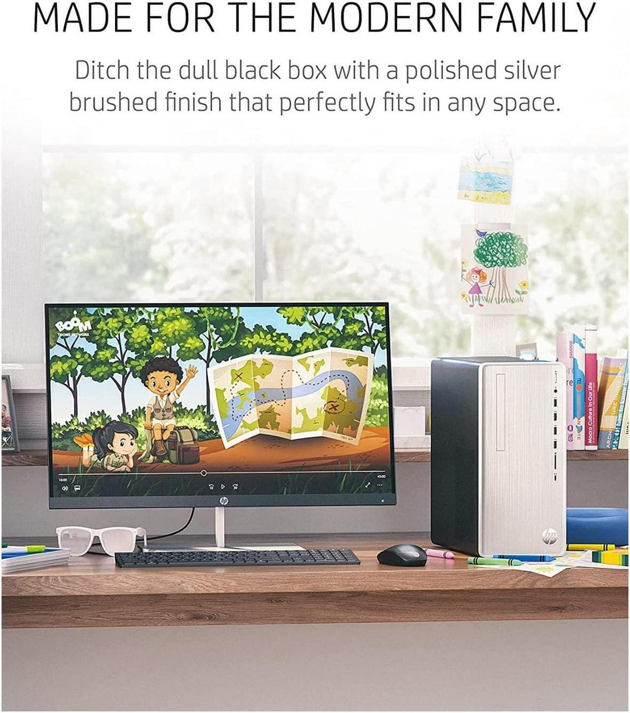 Alt view image 6 of 6 - HP Pavilion Desktop PC, AMD Ryzen 5 5600G, 12 GB RAM, 512 GB SSD, Windows 11 Home, Wi-Fi 5  and  Bluetooth Connectivity, 9 USB Ports, Wired Keyboard and Mouse Combo, Pre-Built PC Tower (TP (TP01-2040)