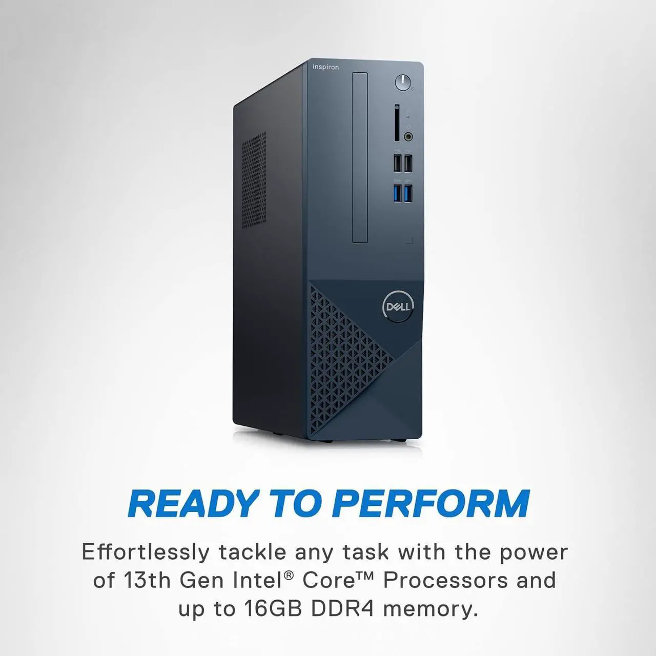 Alt view image 2 of 5 - Dell Inspiron 3020S Desktop - Intel Core i3-13100, 8GB DDR4 RAM, 256GB SSD + 1TB HDD, Intel UHD 730 Graphics, Windows 11 Home - Mist Blue (6FMX9)