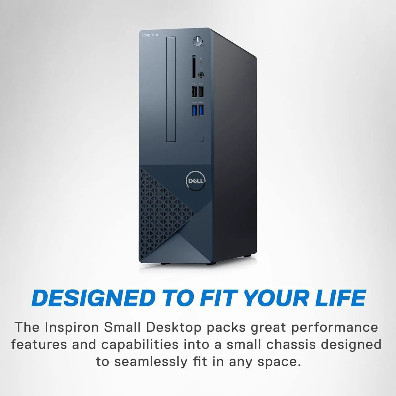 Alt view image 3 of 5 - Dell Inspiron 3020S Desktop - Intel Core i3-13100, 8GB DDR4 RAM, 256GB SSD + 1TB HDD, Intel UHD 730 Graphics, Windows 11 Home - Mist Blue (6FMX9)