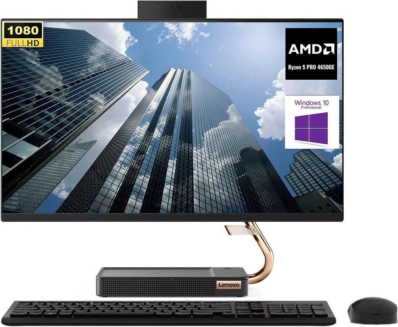 Main image of Lenovo Ideacentre A540 All-in-One, 23.8" FHD Desktop, AMD Ryzen 5 Pro 4650GE, 16GB RAM 512GB PCIe SSD, Webcam, Wi-Fi, Wireless Keyboard  and  Mouse, Windows 10 Pro, Black
