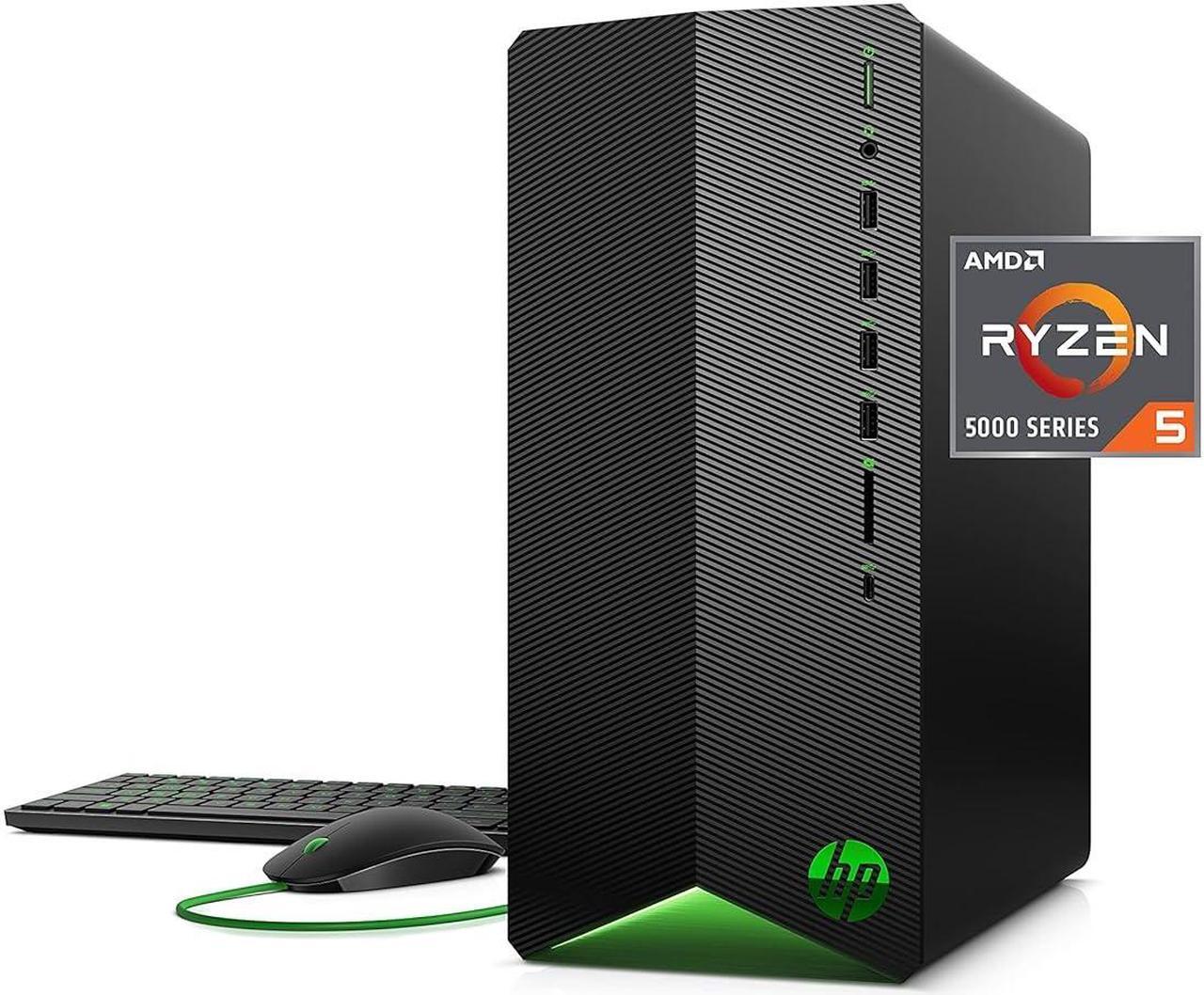 Main image of HP Pavilion Gaming PC, AMD Ryzen 5 5600G Processor, 8 GB RAM, 512 GB SSD, Windows 11, Wi-Fi 5  and  Bluetooth 4.2 Combo, 9 USB Ports, Pre-Built Gaming PC Tower, Mouse and Keyboard (TG01-2 (28K6AA#ABA)