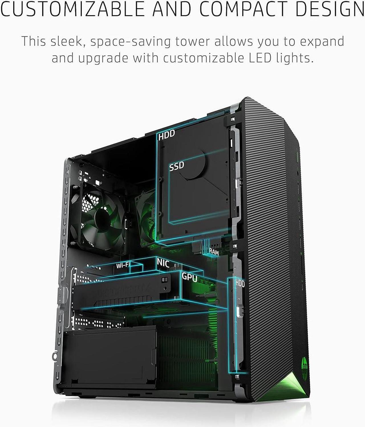 Alt view image 3 of 5 - HP Pavilion Gaming PC, AMD Ryzen 5 5600G Processor, 8 GB RAM, 512 GB SSD, Windows 11, Wi-Fi 5  and  Bluetooth 4.2 Combo, 9 USB Ports, Pre-Built Gaming PC Tower, Mouse and Keyboard (TG01-2 (28K6AA#ABA)