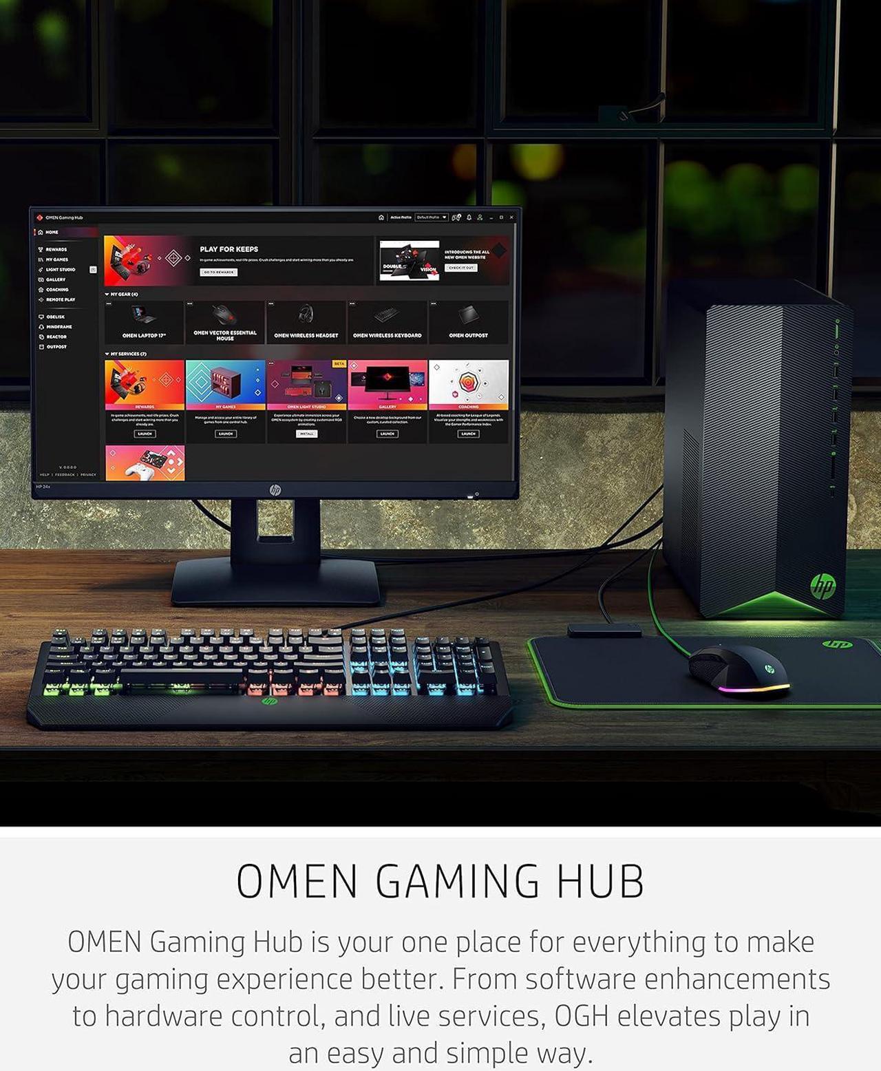 Alt view image 5 of 5 - HP Pavilion Gaming PC, AMD Ryzen 5 5600G Processor, 8 GB RAM, 512 GB SSD, Windows 11, Wi-Fi 5  and  Bluetooth 4.2 Combo, 9 USB Ports, Pre-Built Gaming PC Tower, Mouse and Keyboard (TG01-2 (28K6AA#ABA)