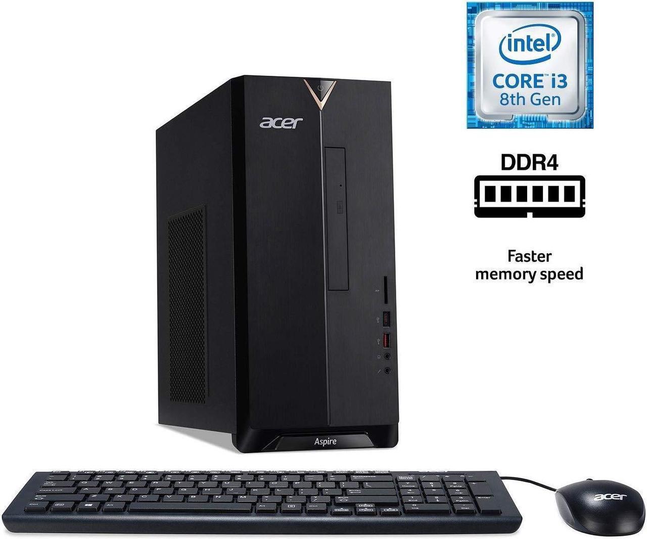 Alt view image 7 of 7 - Acer Aspire TC-885-UA91 Desktop, 9th Gen Intel Core i3-9100, 8GB DDR4, 512GB SSD, 8X DVD, 802.11AC Wifi, USB 3.1 Type C, Windows 10 Home,Black (DT.BE0AA.001)