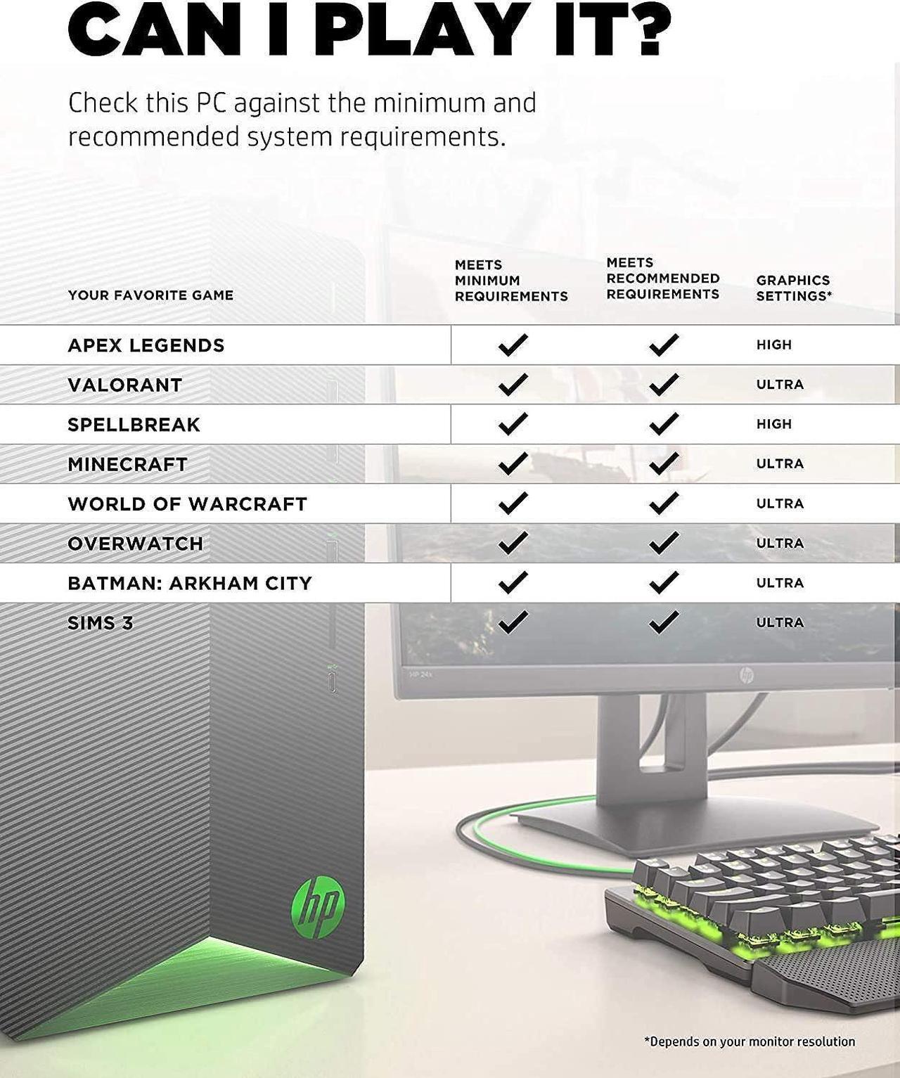 Alt view image 2 of 5 - 2021 HP Pavilion Gaming Desktop Computer, AMD Ryzen 5 3500 Processor, 8GB RAM, 256GB PCIe NVMe SSD, GeForce GTX 1650 Super 4GB, Windows 10 Home