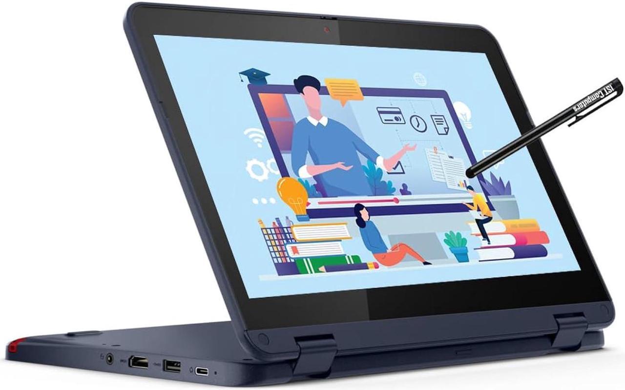 Alt view image 6 of 7 - Lenovo ThinkPad Yoga 500w 2-in-1 Laptop (11.6" Touchscreen, Intel Pentium N6000, 8GB RAM, 512GB SSD) Ruggedized  and  Water Resistant for Student  and  School, Webcam, Wi-Fi, IST Pen, Win 1 (500wGen3)