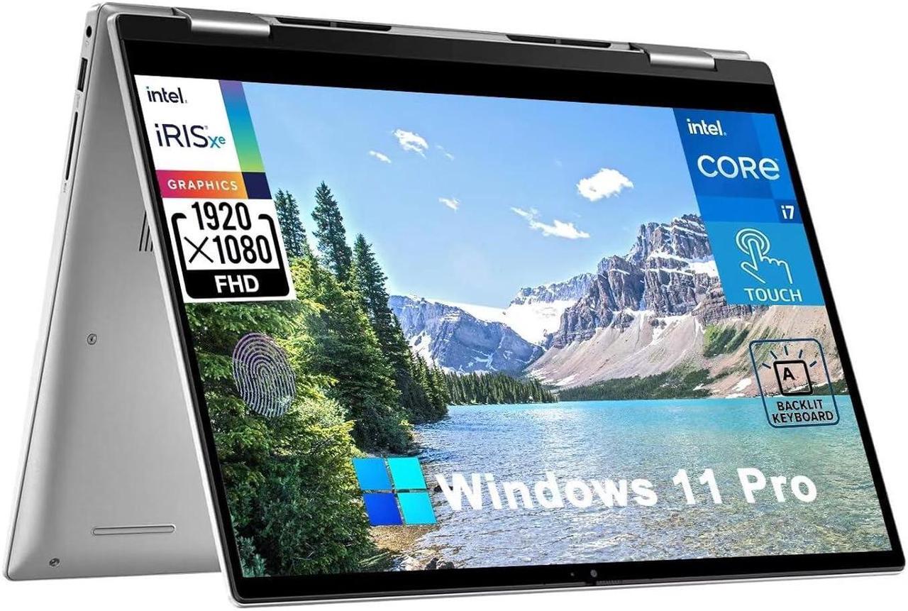 Main image of Dell Inspiron 7430 2-in-1 Business Laptop[Windows 11 Pro], 14" FHD+ (1920x1200) Touchscreen, 13th Gen Intel 10-Core i7-1355U, 16GB LPDDR5 RAM, 2TB SSD, Backlit KB, Fingerprint, Thunderbolt 4, Wi-Fi 6E