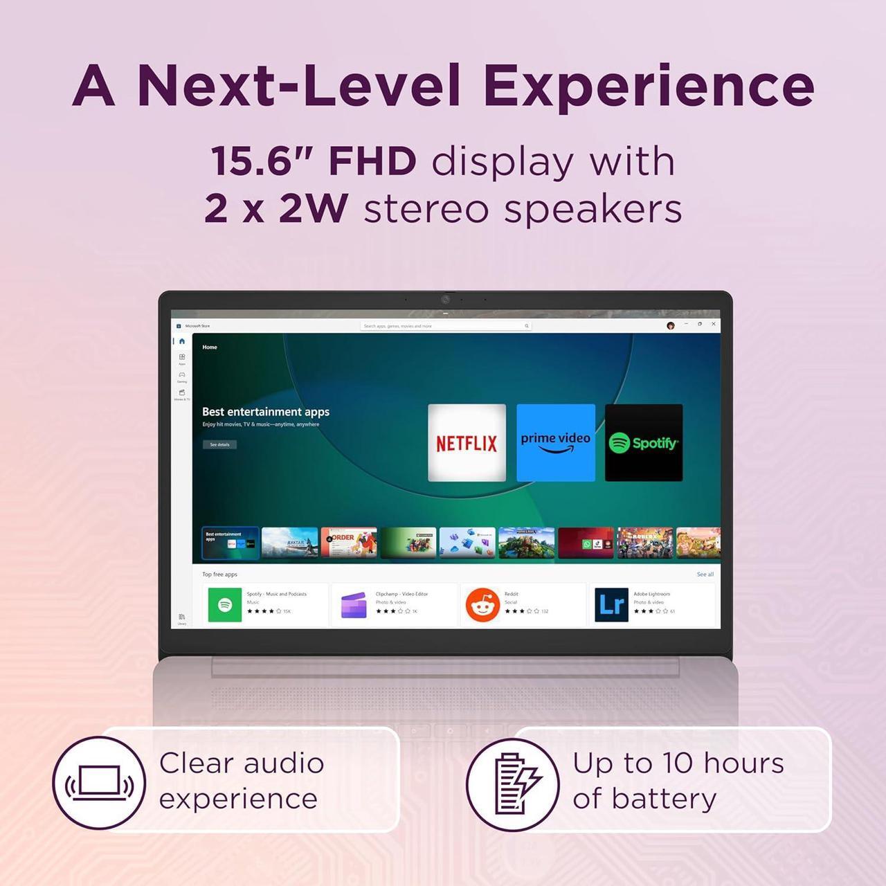 Alt view image 3 of 5 - Lenovo IdeaPad 3i Chromebook, 15.6 FHD Display, Intel Celeron N4500, 8GB RAM, 64GB eMMC, 1920x1080 px, 720p Camera, Chrome OS, Abyss Blue (82N4003CUS)