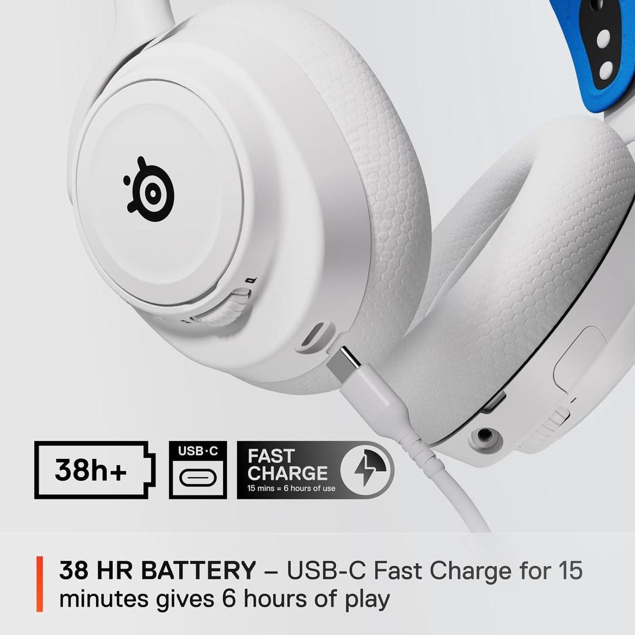 Alt view image 4 of 5 - SteelSeries Arctis Nova 7P Wireless Multi-Platform Gaming Headset  Neodymium Magnetic Drivers  2.4GHz + Bluetooth  38Hr USB-C Battery  Gen2 AI Mic  PlayStation, PC, Switch, VR,  (61561)