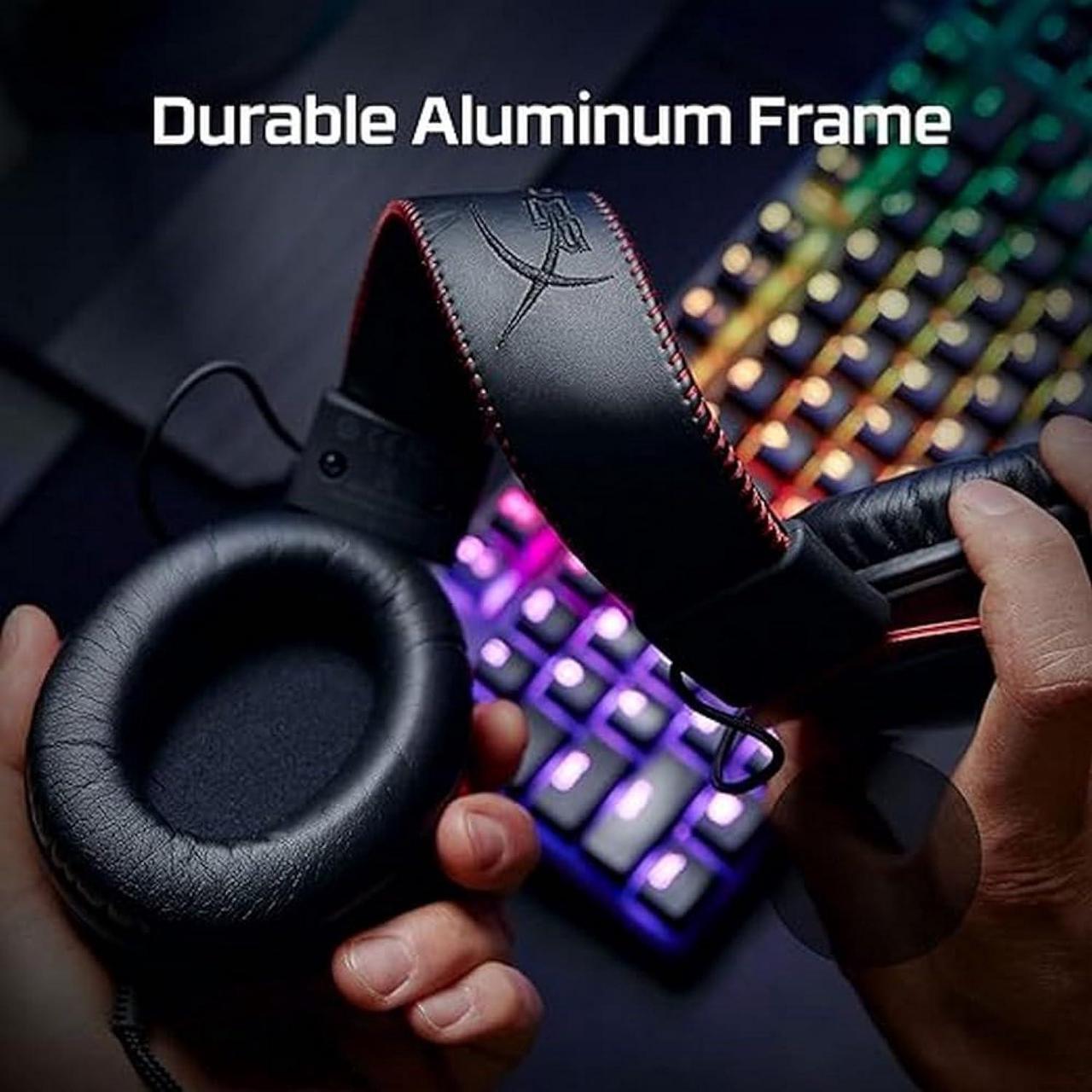 Alt view image 4 of 5 - HyperX Cloud II - Gaming Headset, 7.1 Surround Sound, Memory Foam Ear Pads, Durable Aluminum Frame, Detachable Microphone, Works with PC, PS5, PS4, Xbox Series X|S, Xbox One  Red (4P5M0AA)