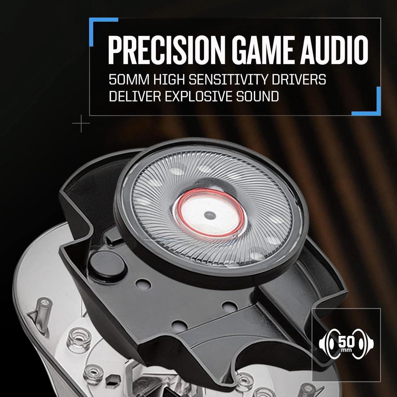 Alt view image 2 of 5 - RIG 500 PRO HS Officially Licensed Playstation Competition-Grade Headset with RIG Audio Dial for PS4, PS5, PC - 50mm Speaker Drivers - Flip to Mute Noise Canceling Mic (214452-60)