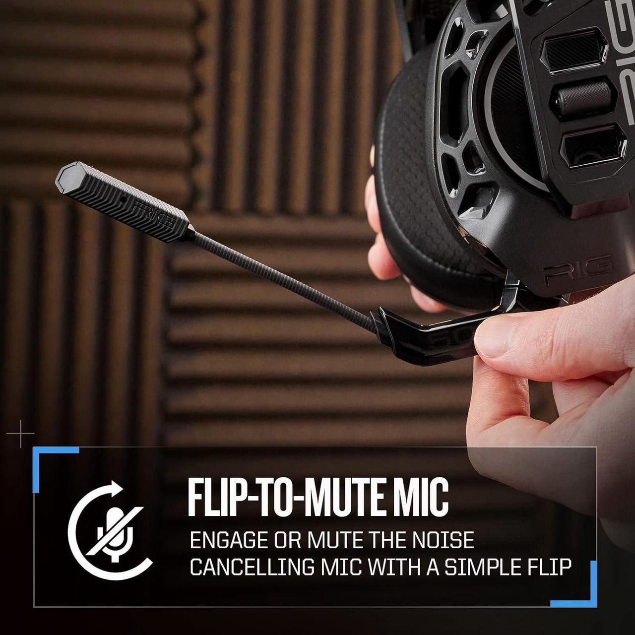 Alt view image 5 of 5 - RIG 500 PRO HS Officially Licensed Playstation Competition-Grade Headset with RIG Audio Dial for PS4, PS5, PC - 50mm Speaker Drivers - Flip to Mute Noise Canceling Mic (214452-60)